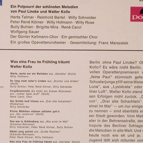 V.A.Berliner Luft: Potpourris..Paul Linke,Walter Kollo, Polydor(237 171), D, 1965 - LP - H8200 - 5,50 Euro