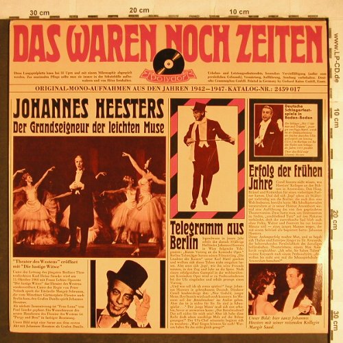 Heesters,Johannes: Das Waren noch Zeiten - Mono, Polydor(2459 017), D, 1966 - LP - H8334 - 5,50 Euro