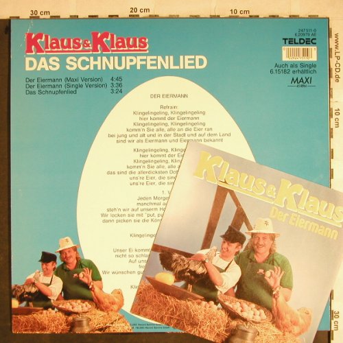 Klaus & Klaus: Der Eiermann*2+1, +7" Single, Teldec(6.20979 AE), D, 1988 - 12inch - H8497 - 4,00 Euro