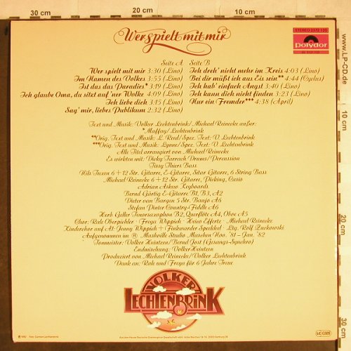 Lechtenbrink,Volker: Wer spielt mit mir, Polydor(2372 125), D, 1982 - LP - H8587 - 4,00 Euro