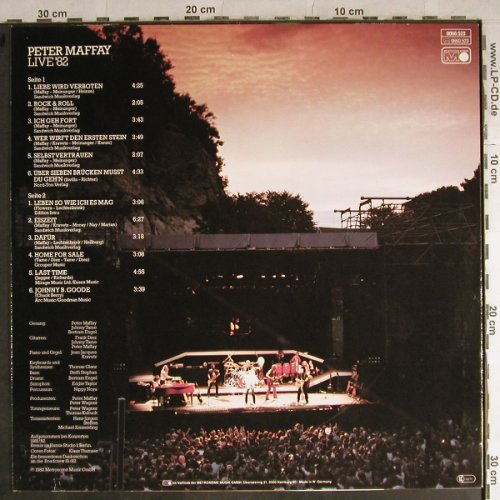 Maffay,Peter: Live'82, Metronome(0060.523), D, 1982 - LP - H8718 - 4,00 Euro