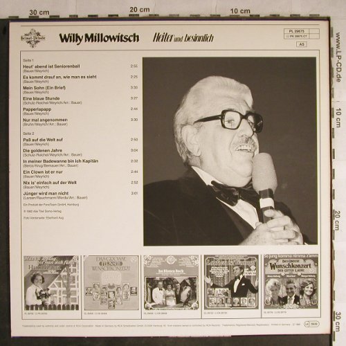 Millowitsch,Willy: Heiter und besinnlich, HörZu/Heimat-Melodie(PL 29675), D, 1982 - LP - H8827 - 5,00 Euro