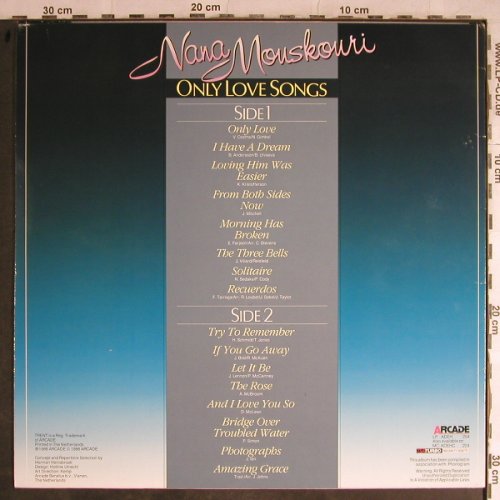 Mouskouri,Nana: Only Love Songs, Arcade Trent(ADEH 204), NL, 1986 - LP - H8874 - 5,00 Euro