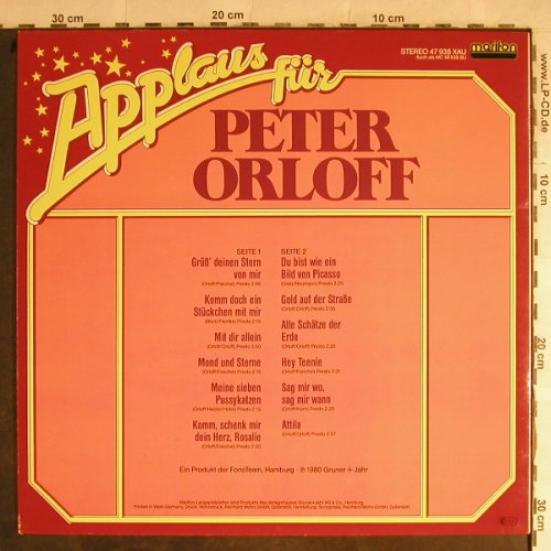 Orloff,Peter: Applaus für, Marifon(47 938), D, 1980 - LP - H8896 - 5,00 Euro