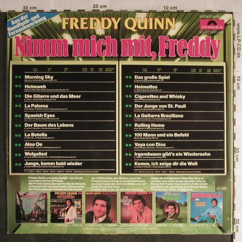 Quinn,Freddy: Nimm mich mit,Freddy, Polydor(2475 618), D,  - LP - H8928 - 6,00 Euro