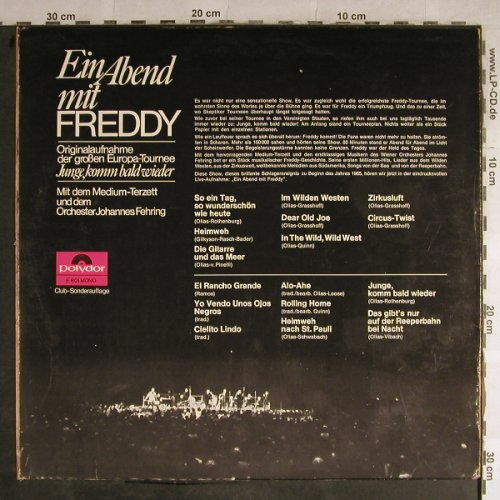 Quinn,Freddy: Ein Abend Mit,Club-Ed., vg+/vg+, Polyd.(E 801), D, 1965 - LP - H8931 - 4,00 Euro