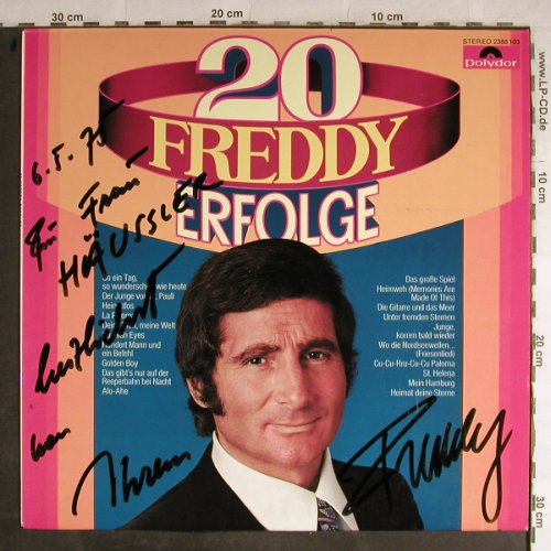 Quinn,Freddy: 20 Freddy Erfolge,+ Autogramm, Polydor(2388 103), D,  - LP - H8942 - 9,00 Euro