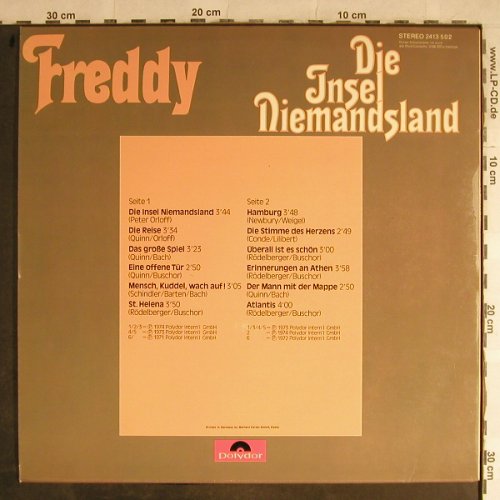 Quinn,Freddy: Die Insel Niemandsland, Polydor(2413 502), D,  - LP - H8945 - 5,00 Euro