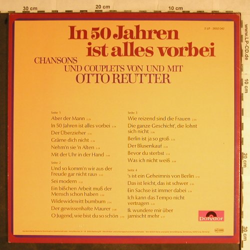 Reutter,Otto: In 50 Jahren ist alles vorbei, Foc, Polydor(2652 042), D,Ri, 1956 - 2LP - H8977 - 6,00 Euro