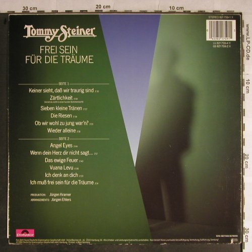 Steiner,Tommy: Frei sein für die Träume, co, Polydor(821 759-1), D, 1984 - LP - H9059 - 3,00 Euro