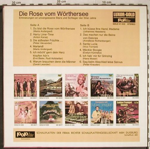 V.A.Die Rose vom Wörthersee: Maria Andergast...Peter Kreuder, Luxor-Gold(41 032), D, 12 Tr.,  - LP - H9141 - 5,00 Euro