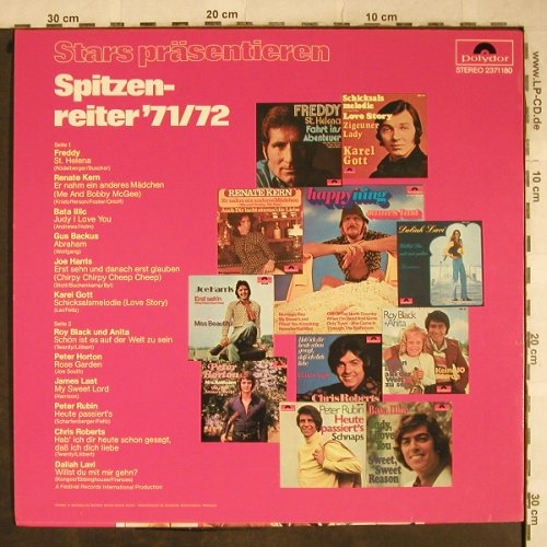 V.A.Spitzenreiter '71/72: Freddy...Daliah Lavi, 12 Tr., Polydor(2371 180), D, 1971 - LP - H9238 - 5,00 Euro