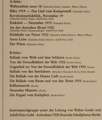 Busch,Ernst: Deutsche Misere,Tucholsky,Brecht, D.Gr. Literatur(F 807), D, 1967 - LP - H9521 - 7,50 Euro