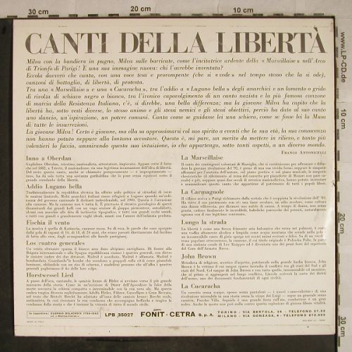 Milva: Canti della Libertà, vg+/vg+, Cetra(LPB 35027), I,  - LP - H9543 - 5,00 Euro