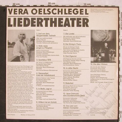 Oelschlegel,Vera: Liedertheater, sign., Eterna(8 15 116), DDR, 1979 - LP - H9819 - 9,00 Euro