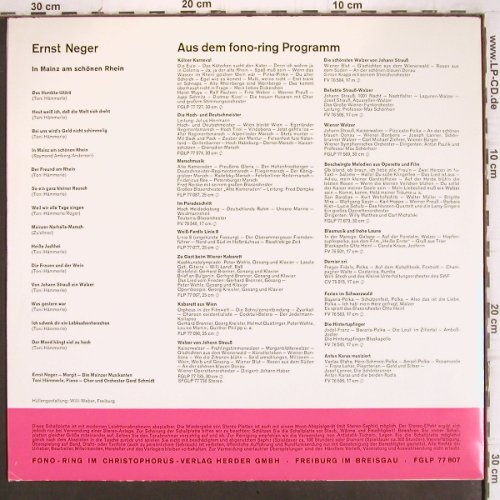 Neger,Ernst: In Mainz an schönen Rhein, Fono-Ring(FGLP 77 807), D,  - LP - V1009 - 5,00 Euro