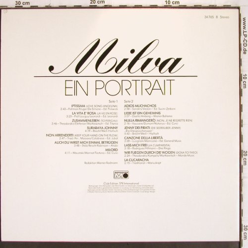 Milva: Ein Portrait, Club.Ed., Metronome(34 765 8), D, 1978 - LP - V1052 - 7,50 Euro