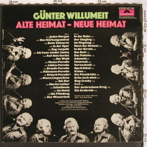 Willumeit,Günter: Alte Heimat-Neue Heimat, Polydor(2371 604), D, 1975 - LP - V1054 - 6,00 Euro