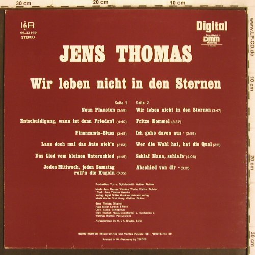 Thomas,Jens: Wir leben nicht in den Sternen, I&R/Teldec (66.23 169), D Typ: LP Best.-Nr.: V1084 Preis: 5,00 Euro