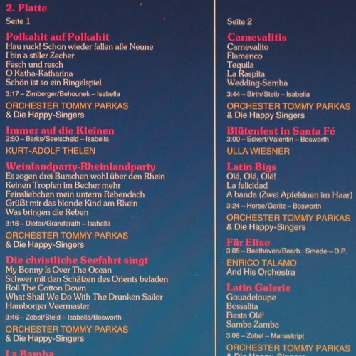 V.A.Rhythmus Stimmung Olala: Orch.Tommy Parkas,Lauterbach... Foc, SR (40 110 9), D, 1983 Typ: 2LP Best.-Nr.: V1140 Preis: 5,00 Euro