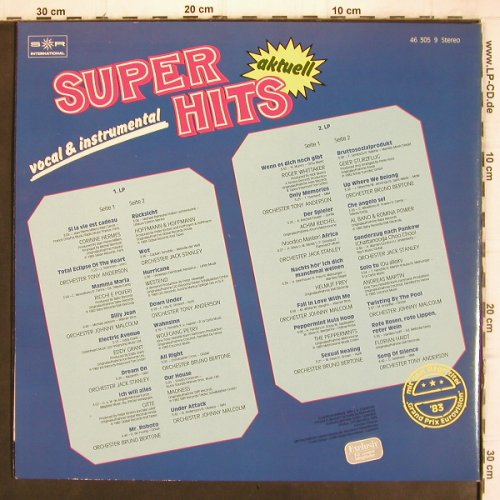 V.A.Super Hits aktuell-vocal/instr.: Corinne Hermes.. Orch.Tony Anderson, SR (46 305 9), D, Foc, 1983 Typ: 2LP Best.-Nr.: V1204 Preis: 6,00 Euro