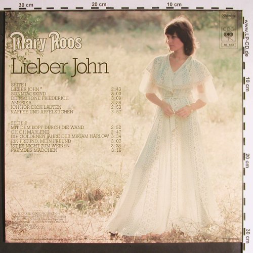 Roos,Mary: Lieber John, Foc, CBS(65 653), D, 1973 - LP - V1432 - 7,50 Euro