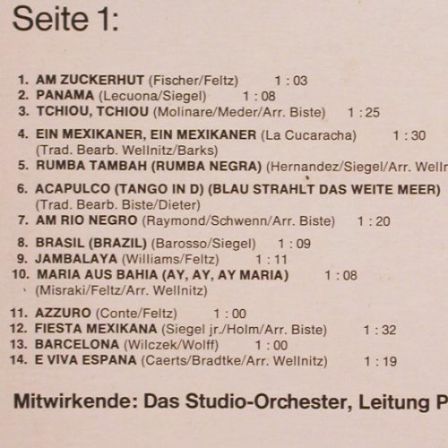 V.A.HörZu - sing mit! Fiesta: Studio Orch.Paul Biste, Wellnitz..., HrZu(SHZE 396), D, 1973 - LP - V1471 - 4,00 Euro