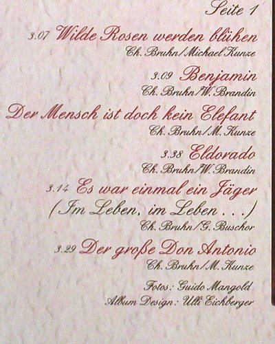 Ebstein,Katja: Wilde Rosen und andere Träume, HörZu Emi (C 062-29 560), D,Foc, 1974 Typ: LP Best.-Nr.: V1476 Preis: 6,00 Euro