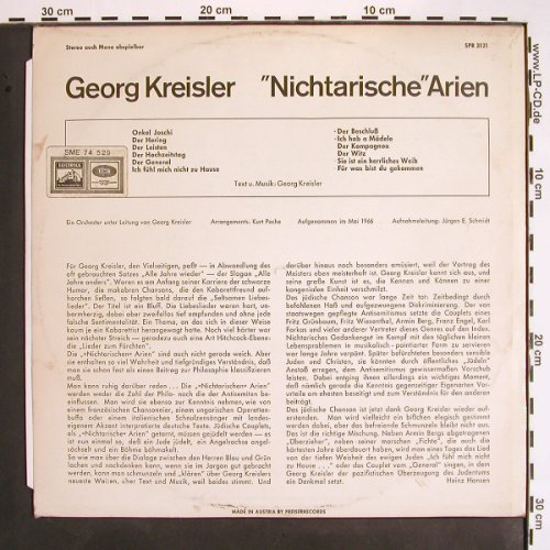 Kreisler,Georg: Nichtarische´ Arien (1966), vg+/vg+, Preiser Records (SPR 3121), A Typ: LP Best.-Nr.: V1529 Preis: 9,00 Euro