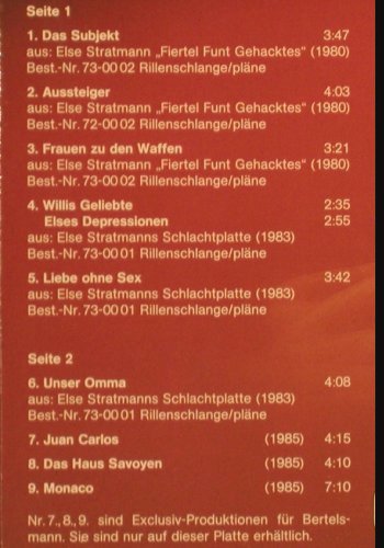Stratmann,Else: fom feinsten, S*R International (42 865 6), D, 1985 Typ: LP Best.-Nr.: V1546 Preis: 7,50 Euro
