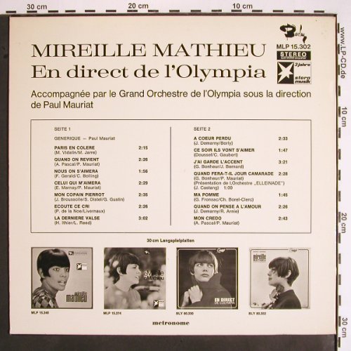 Mathieu,Mireille: En Direct de L'Olympia (live 1968), Barclay / Stern(MLP 15.302), D,  - LP - V1589 - 7,50 Euro