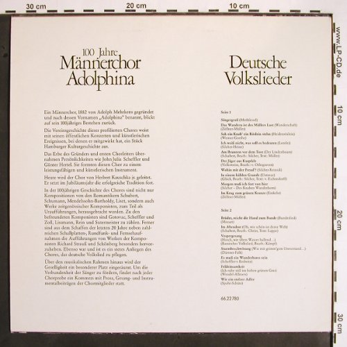 Männerchor Adolphina: 100 Jahre - Deutsche Volkslieder, Teldec(66.22780), D,  - LP - V1641 - 7,50 Euro