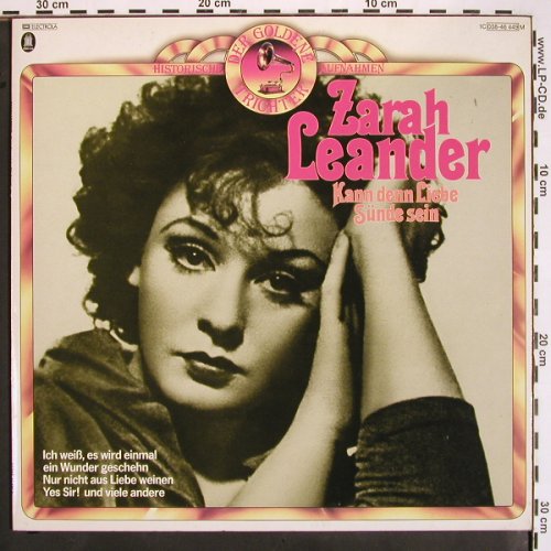 Leander,Zarah: Kann denn Liebe Sünde sein, Odeon, Ri (036-46 449 M), NL Typ: LP Best.-Nr.: V1684 Preis: 7,50 Euro