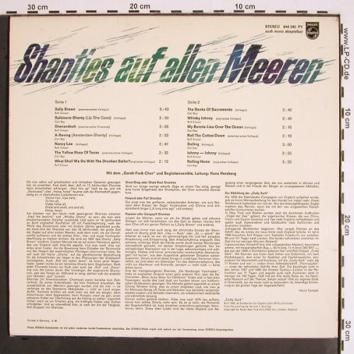 V.A.Shanties auf allen Meeren: Simson,Rolf/Carl Bay/Gorch FockChor, Philips (844 342), D, 1968 Typ: LP Best.-Nr.: V1750 Preis: 9,00 Euro