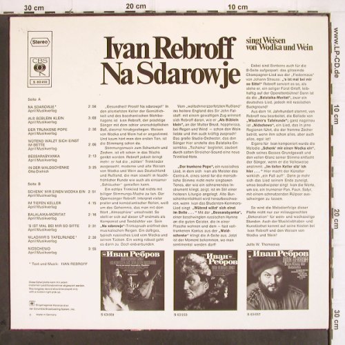 Rebroff,Ivan: Na Sdarowje, CBS(S 63 410), D, 1968 - LP - V175 - 5,00 Euro