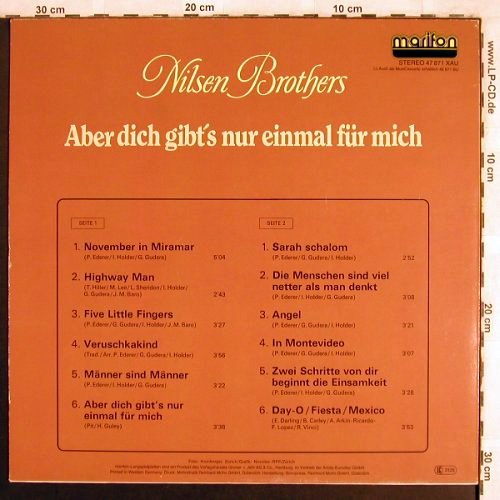 Nilsen Brothers: Aber dich gibt's nur einmal f. mich, Marifon(47 671 XAU), D, 1978 - LP - V1763 - 4,00 Euro