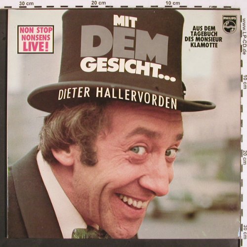 Hallervorden,Dieter: Mit dem Gesicht, Foc (Live), Philips(6305 290), D, 1976 - LP - V1991 - 5,00 Euro