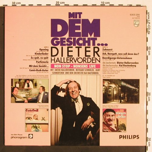 Hallervorden,Dieter: Mit dem Gesicht, Foc (Live), Philips(6305 290), D, 1976 - LP - V1991 - 5,00 Euro