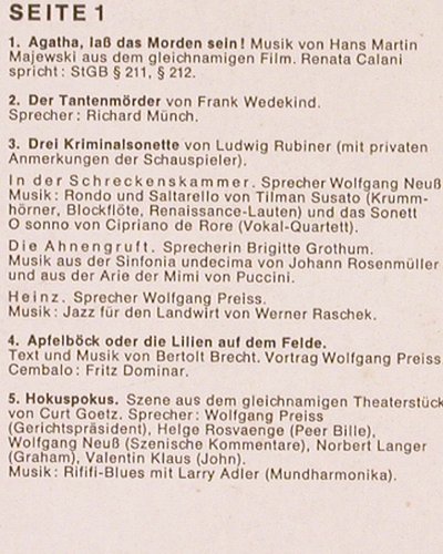 V.A.Die Mordsplatte: Neuss, Wieder, Qualtinger..., Elektra(SME 83491), D,  - LP - V2003 - 17,50 Euro