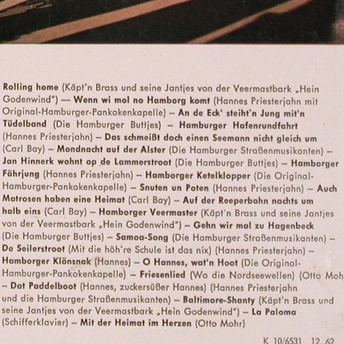 V.A.Hamburg grüßt: Eine fröhliche Runde d.Alt-u.Neu HH, Fontana (681 503 TL), D, Mono, 1962 Typ: LP Best.-Nr.: V2005 Preis: 9,00 Euro