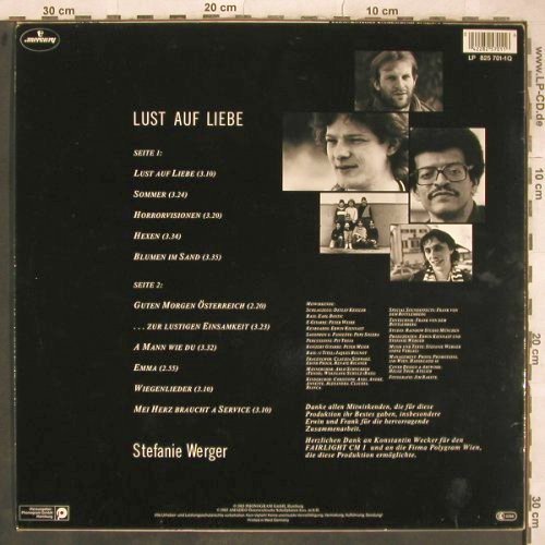 Werger,Stefanie: Lust auf Liebe, Mercury, D, 1985 Typ: LP Best.-Nr.: V213 Preis: 6,00 Euro