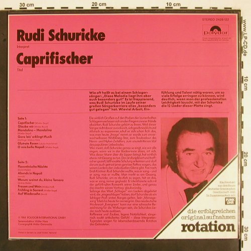 Schuricke,Rudi: Caprifischer (1964), Polydor Rotation(2428 122), D,Ri,  - LP - V2160 - 5,00 Euro