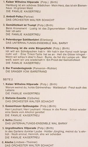 V.A.Kaiser Wilhelms Hitparade: 59 unsterbl.Schlagererf.d.g.a.Zeit, Emi Odeon (SMO 2119/20), D,Foc Typ: 2LP Best.-Nr.: V2211 Preis: 5,00 Euro