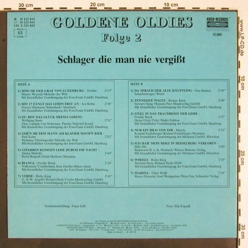 V.A.Goldene Oldies Folge 2: Dorthe... Chris Wolff, 14 Tr., Koch (D 121 842), D, 1988 Typ: LP Best.-Nr.: V2264 Preis: 4,00 Euro
