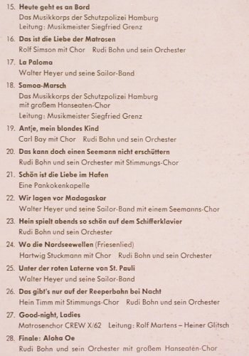 V.A.Treffpunkt Hamburg: Rudi Bohn, Addi Münster, PeggyBrown, Telefunken, Foc (BLE 14248-P), D Typ: LP Best.-Nr.: V2447 Preis: 12,50 Euro