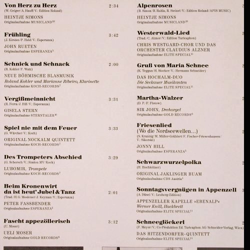 V.A.Von Herz zu Herz: Die 32 schönsten volkstüm Schlager, Sono Cord (36-431-5), D, Foc, 1990 Typ: 2LP Best.-Nr.: V2508 Preis: 5,00 Euro