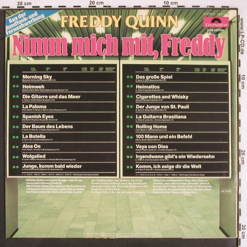 Quinn,Freddy: Nimm mich mit,Freddy, Polydor Club-Ed.(34 414-3), D,  - LP - V2510 - 5,00 Euro