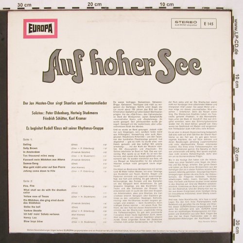 Maaten-Chor,Jan singt Shanties...: Auf Hoher See, Europa(E 145), D,  - LP - V2613 - 7,50 Euro