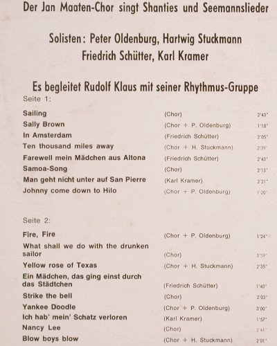 Maaten-Chor,Jan singt Shanties...: Auf Hoher See, Europa(E 145), D,  - LP - V2613 - 7,50 Euro