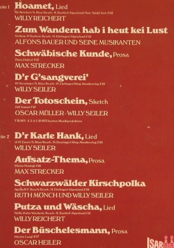 Reichert,Willy  u.d.sieben Schwaben: Lieder u.Geschichten a.d.Schwabenl., Polydor(2664 170), D,  - 2LP - V2706 - 6,00 Euro
